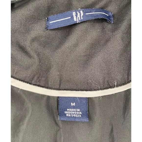 Gap Down Puffer Jacket Medium Black Zipper Snaps Pockets Womens - Picture 10 of 12